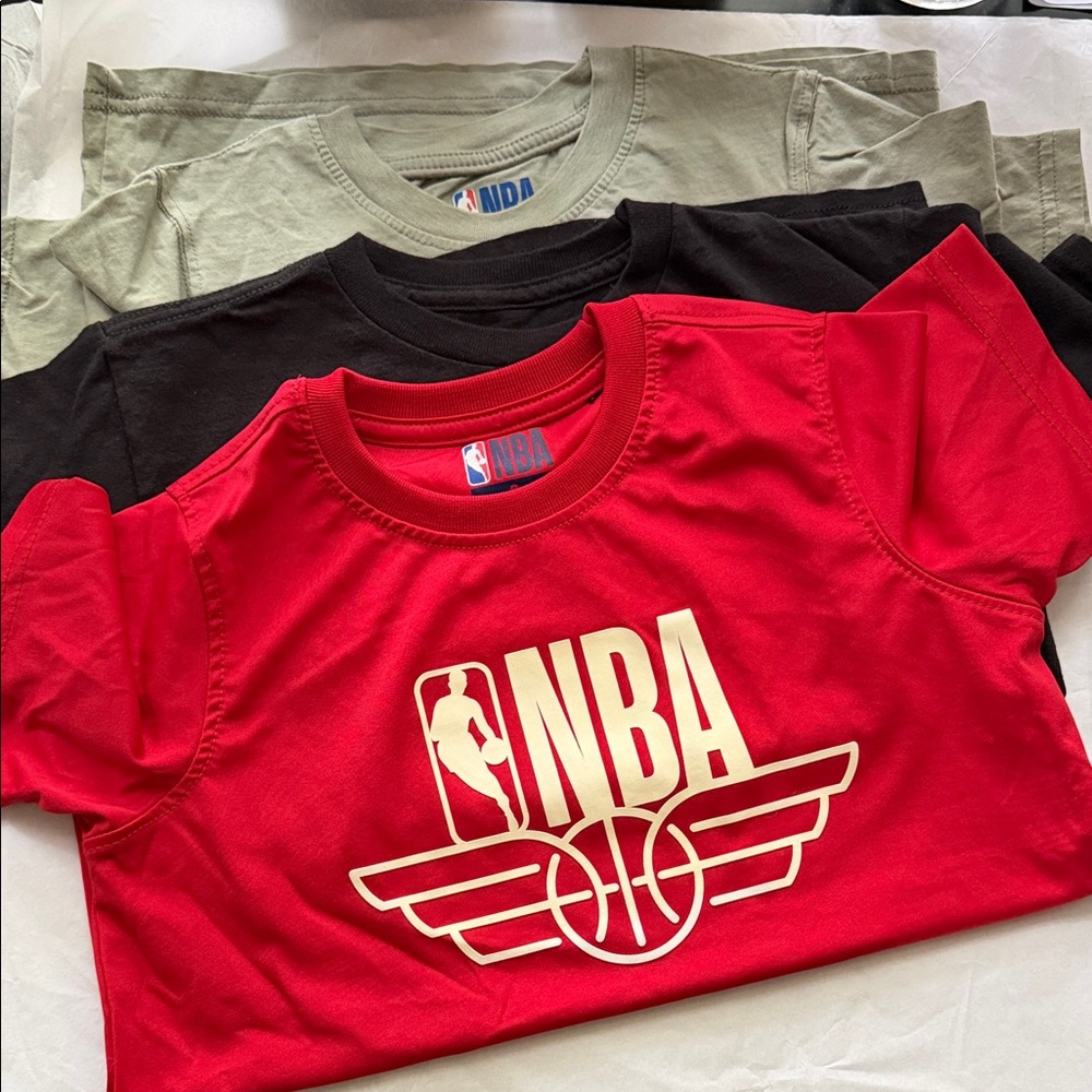 NBA Kids' Red and Black Logo T-Shirt Bundle